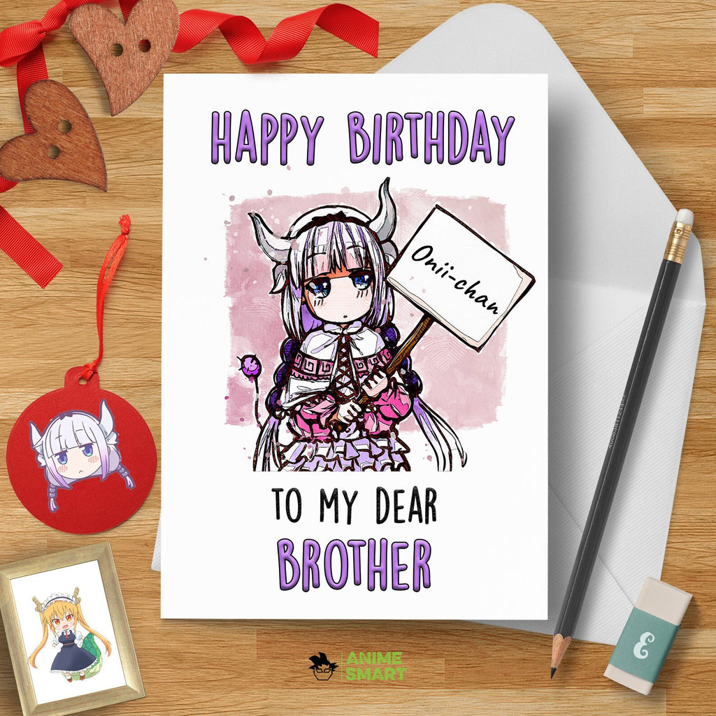 Anime Birthday Card - Greeting Card - Flaming Imp